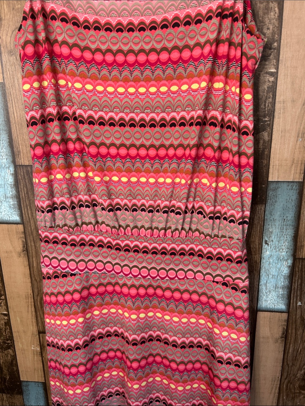 Tribal Pink Multi-Stripe Sleeveless Maxi Dress - Picture 4 of 15